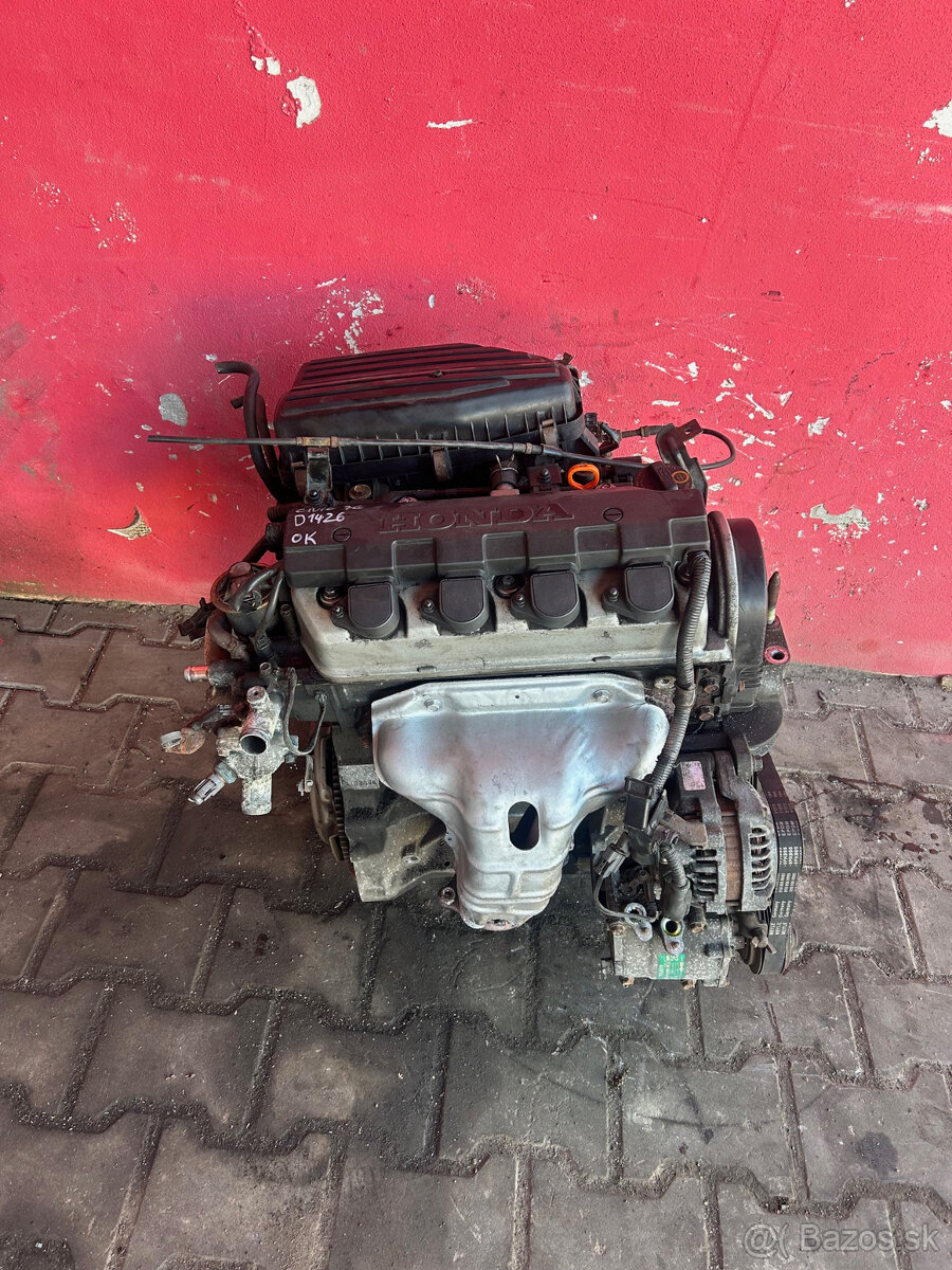Motor 1,4 66KW Honda Civic D14Z6 kompletní motor