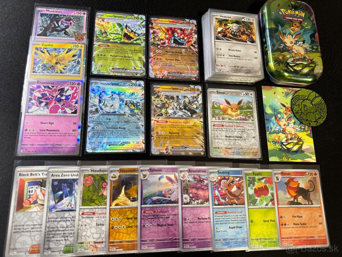 Pokemón MEGA balík A: 65ks kariet v obaloch s 4xEX + darčeky