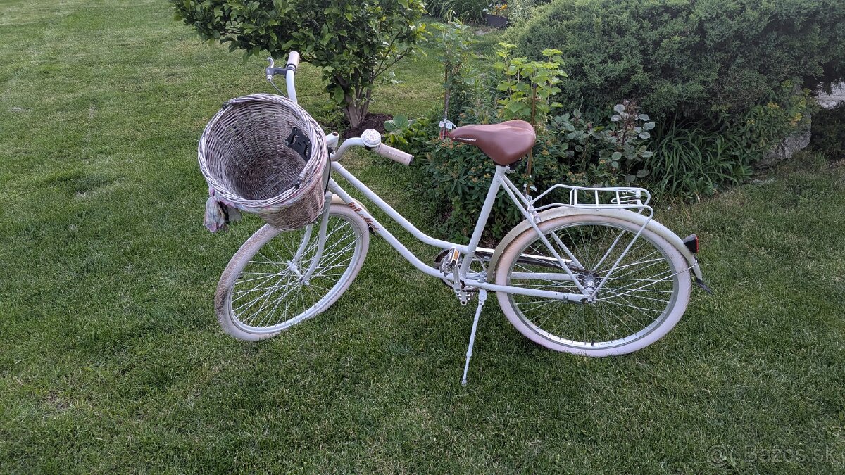 Retro bicykel 26" biela metaliza