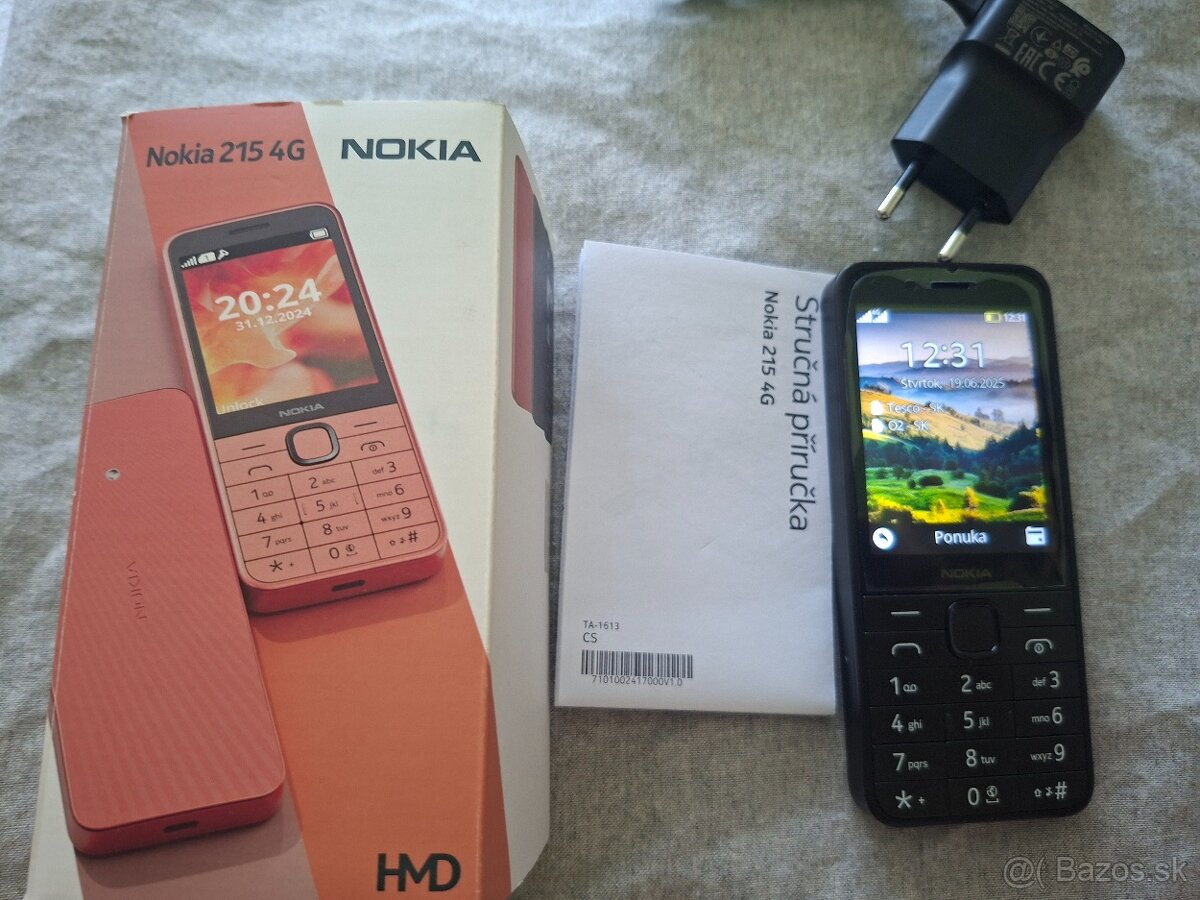 Nokia 215 dual sim 4g čierny v peknom stave komplet krabica