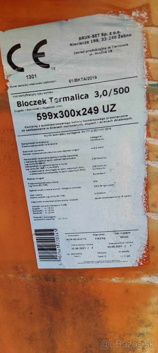 Termalika 599×300×249, 1ks= 4,9 eur
