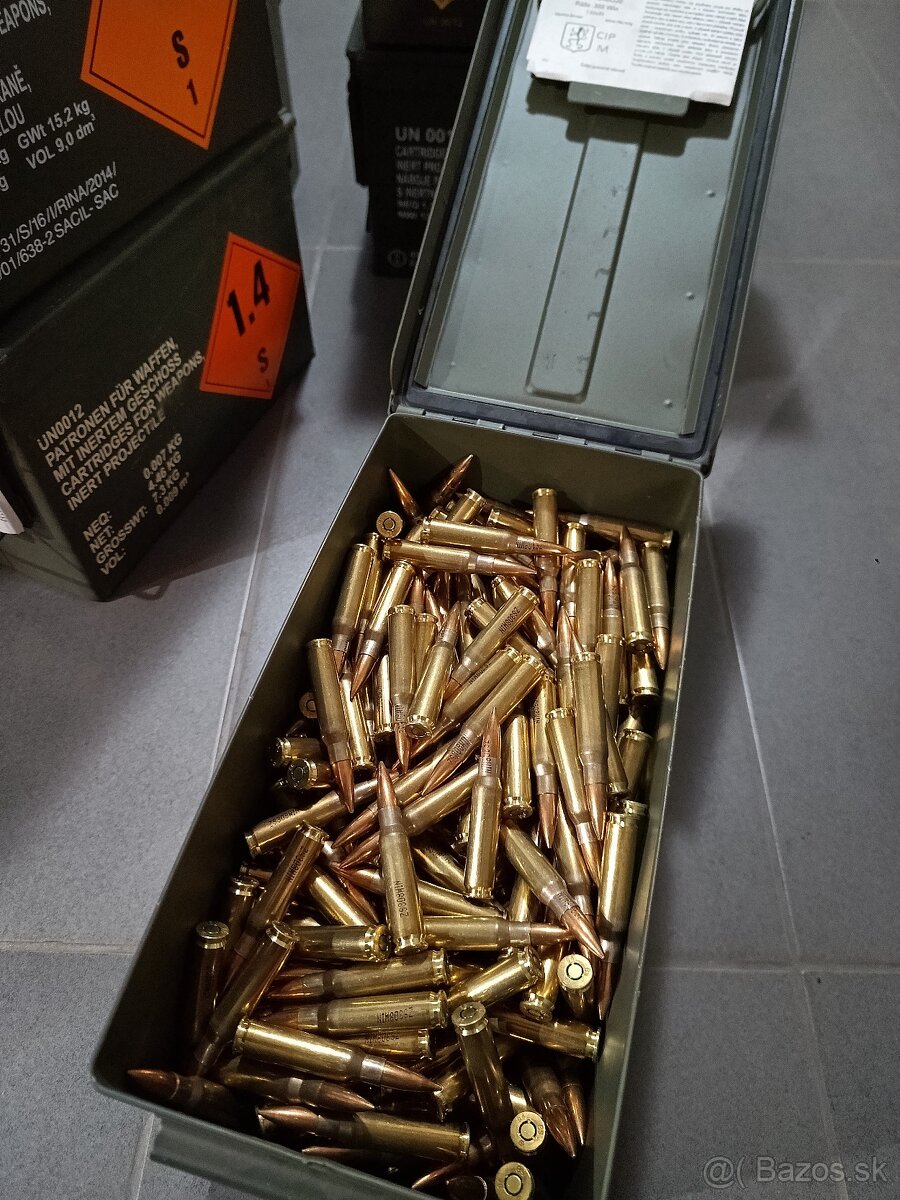 Ponúkam na predaj strelivo Kaliber: 7,62x51 = 308 Wincheste