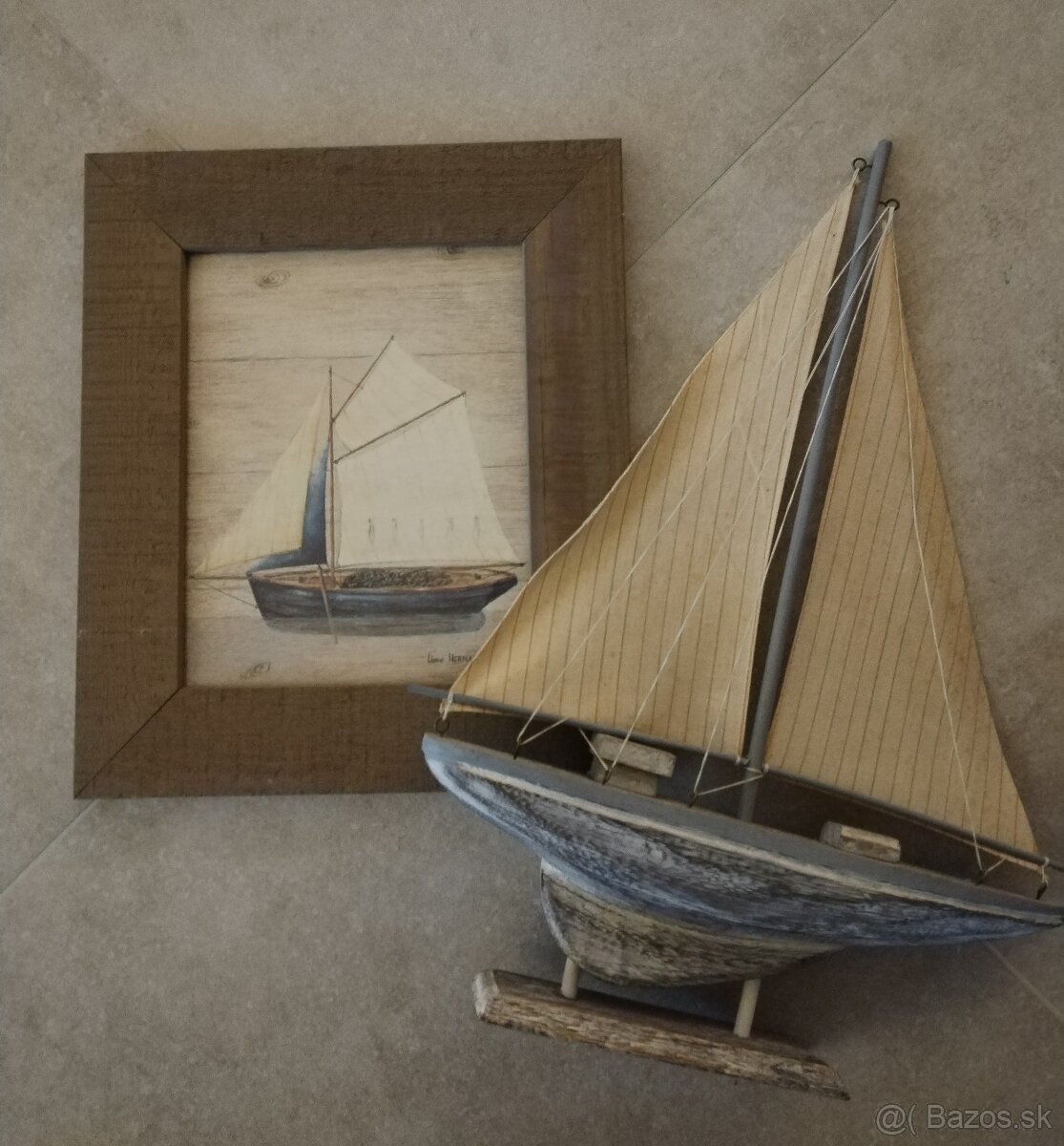 Dekorácia, obraz a loď