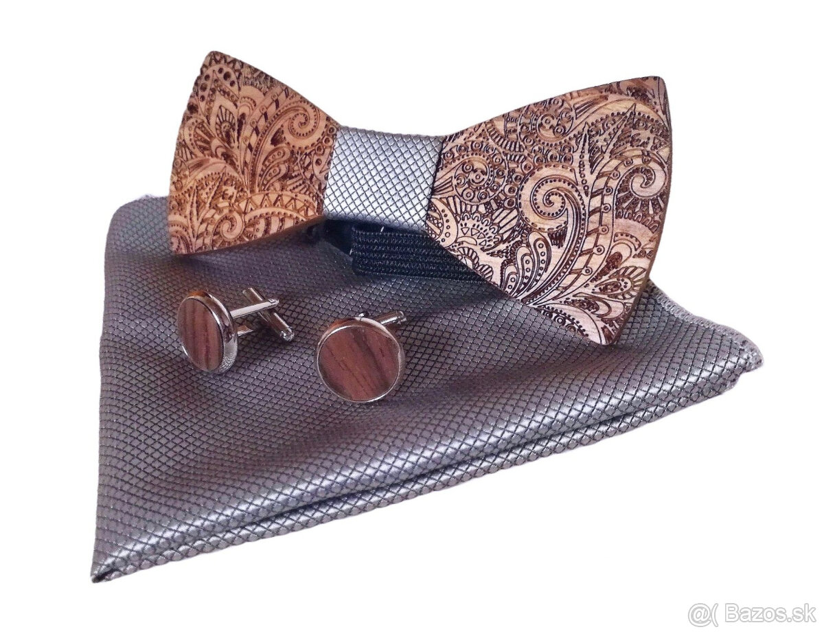 Krásny drevený motýlik - kompletný set