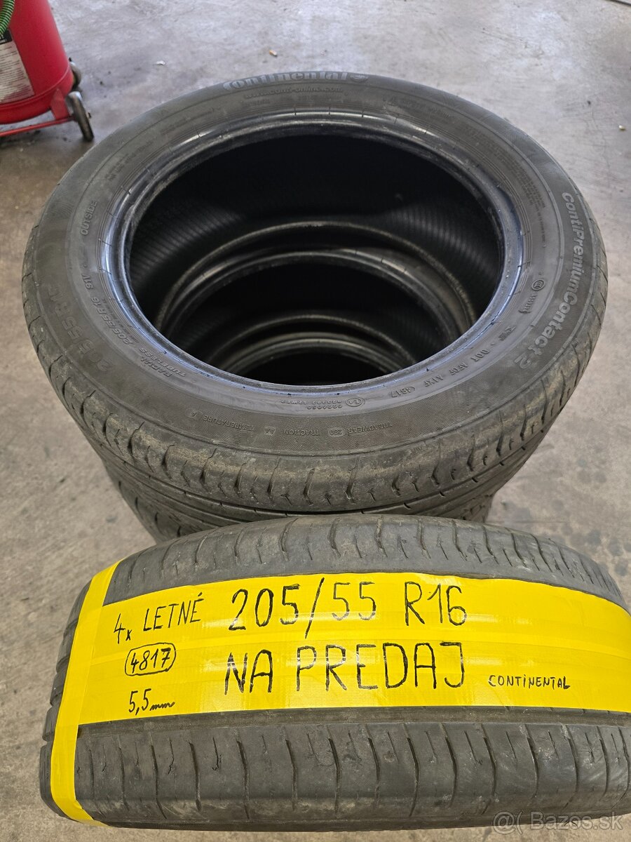 Predám 4x Letné pneu R16 205/55