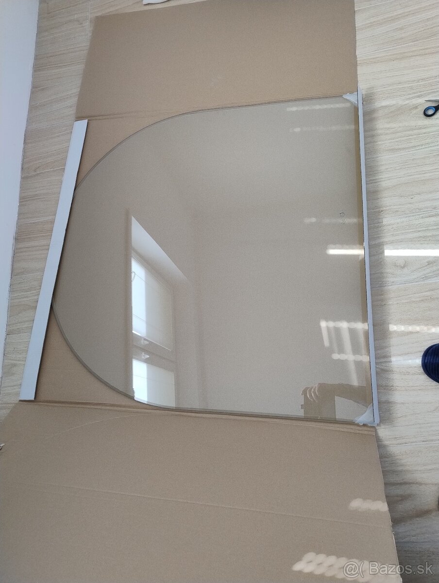 Ochranné sklo pod kachle polkruhové 100x100 cm 8 mm nové