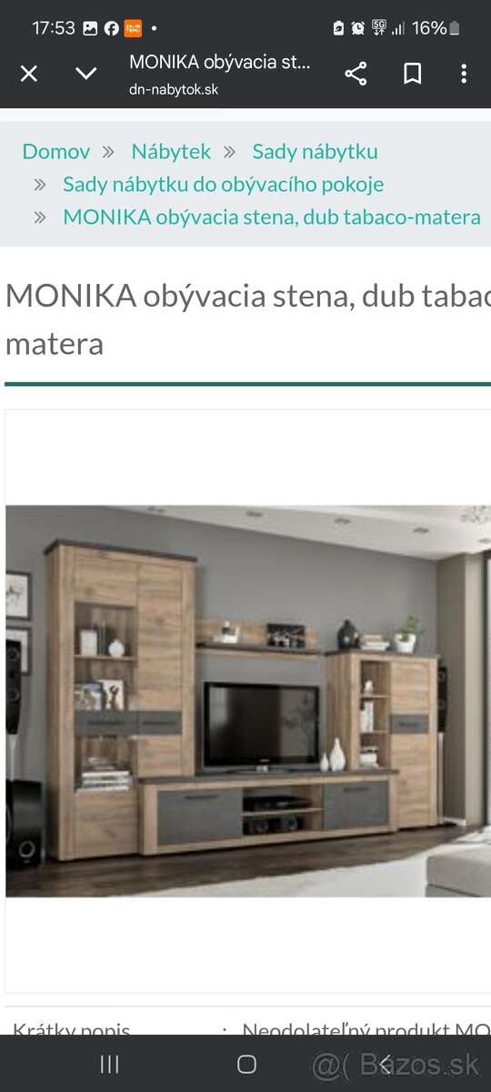 Predám obývaciu zostavu úplne novú len zloženú