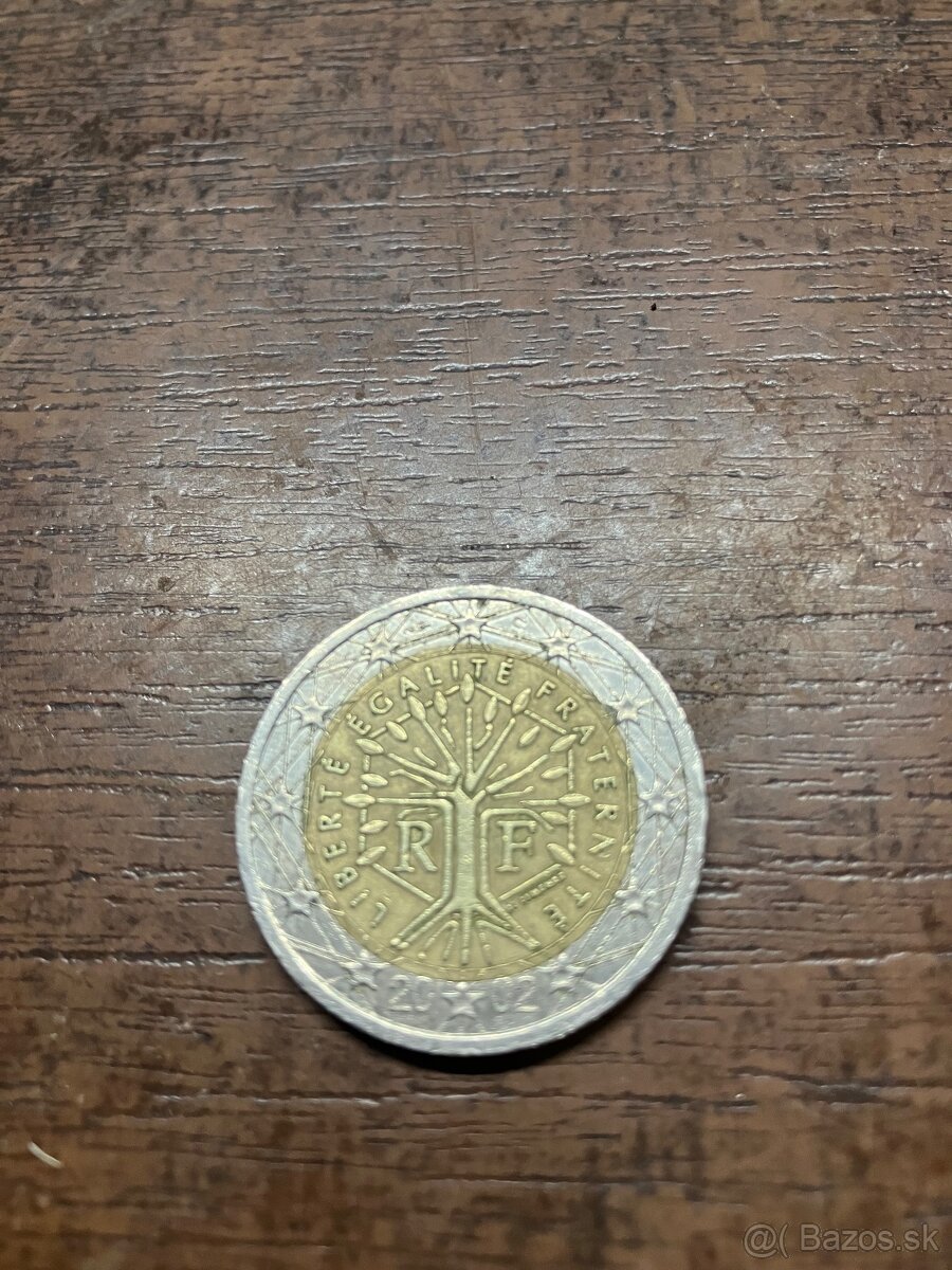 2 eurová minca Liberte egalite 2002