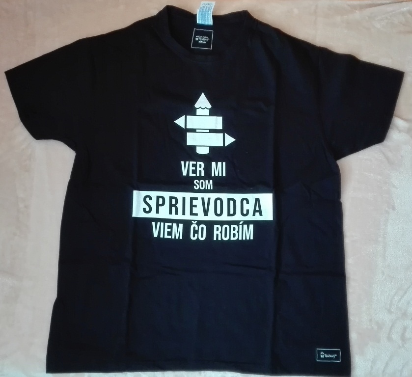 Čierne tričko "Ver mi som sprievodca viem čo robím"