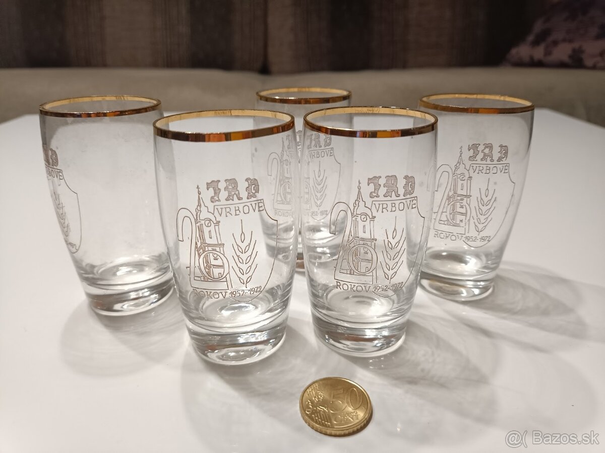 Sada pozlátených pohárov 5ks