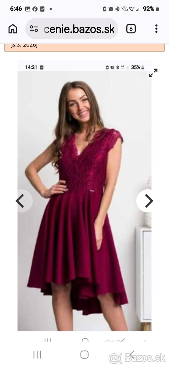 Bordové šaty- spoločenské