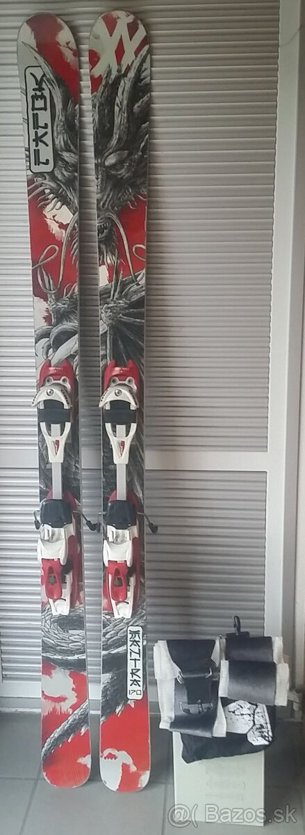 Skialp set: lyže VÖLKL 170cm, vázanie, pásy, lyžiarky