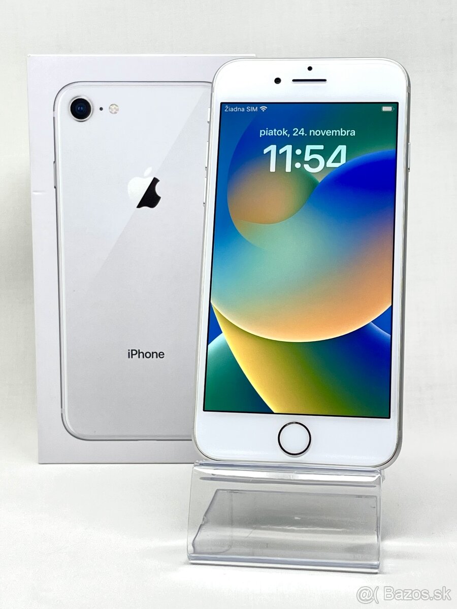 Apple iPhone 8 64 GB Silver - 100% Zdravie batérie