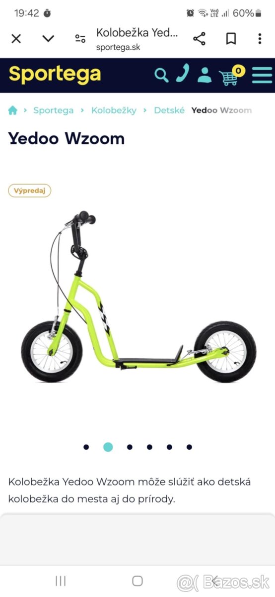 KOLOBEŽKA YEDOO  WZOOM -30 EUR