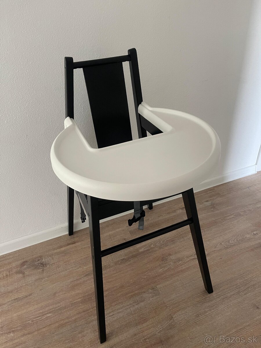 BLÅMES Detská vysoká stolička/podnos, čierna