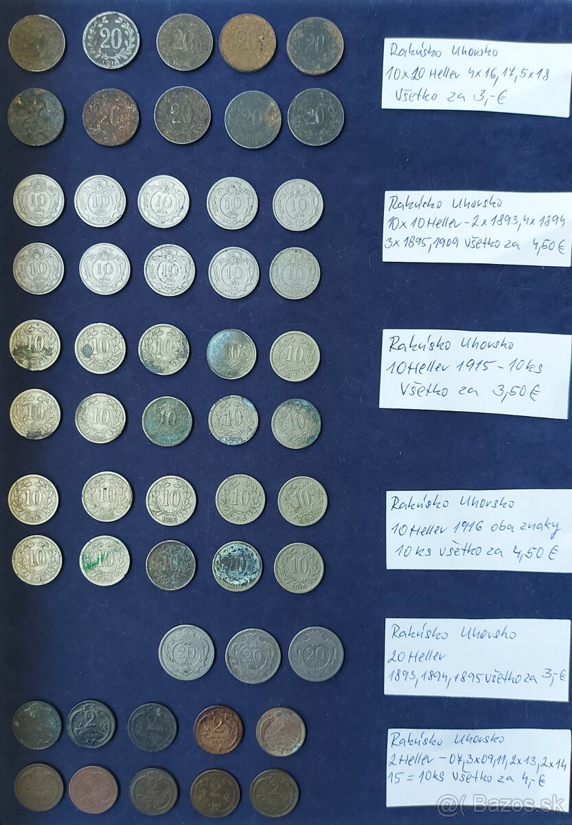 Zbierka mincí - Rakúsko Uhorsko - nové položky