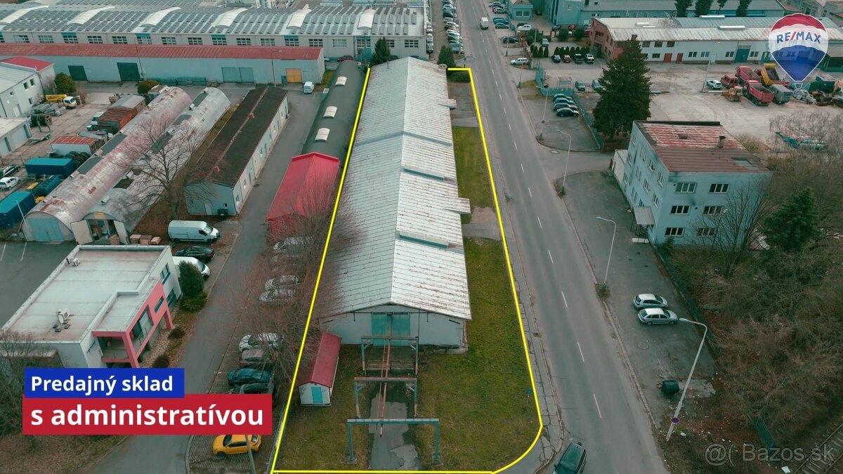 Predajný sklad s administratívou 1.200 m2, podvesným žeriavo