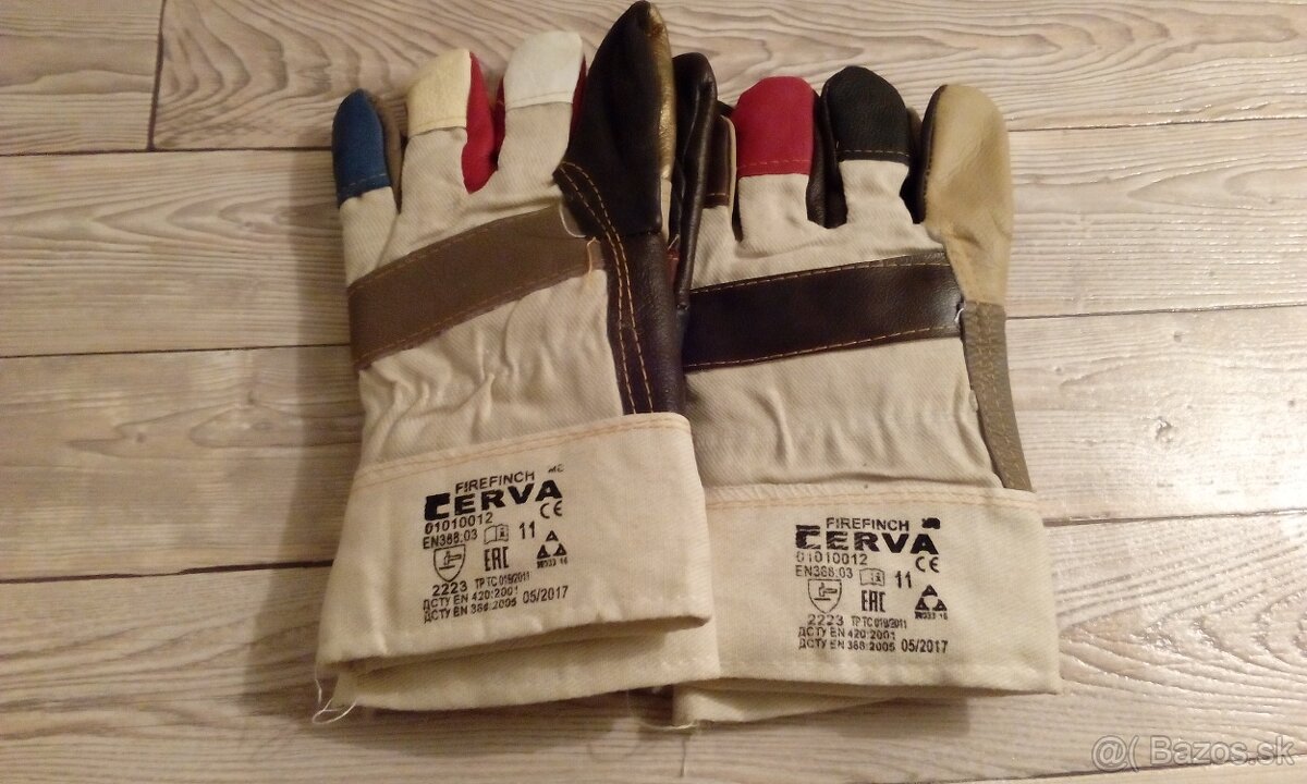 Zimné kožené, koženo-textilné pracovné rukavice