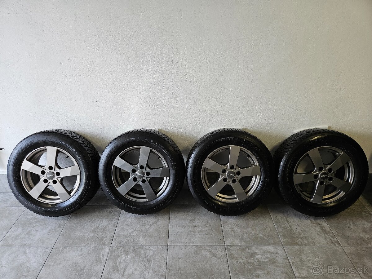 ‼️Alu disky DEZENT 16" +❄️zimné pneu DUNLOP 215/65 R16