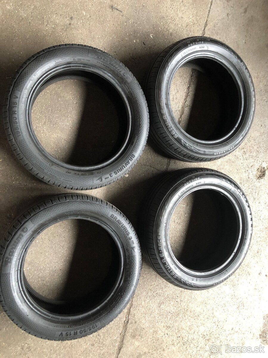 195/50R15 letné. Sada 45 eur.