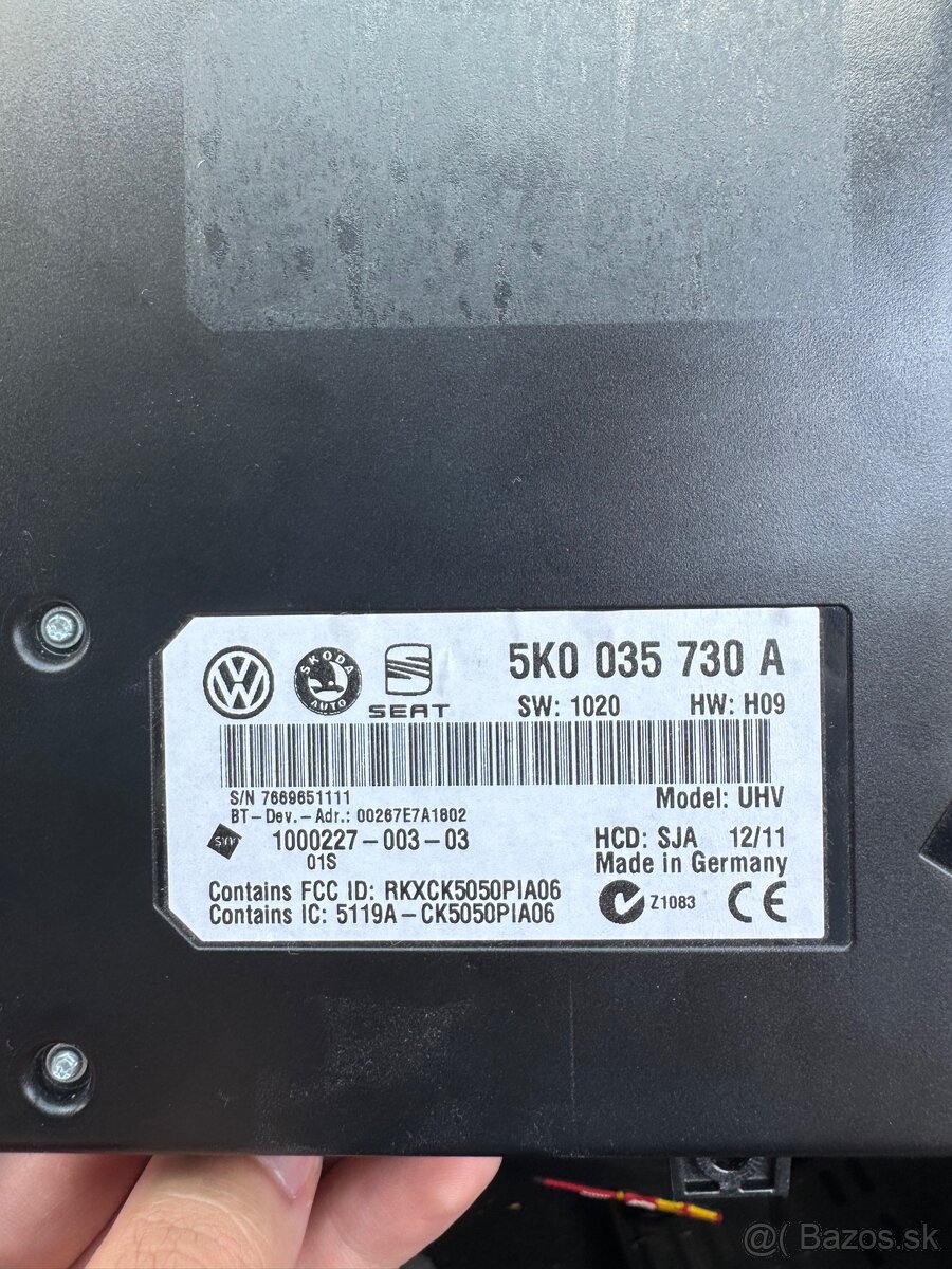 Škoda Octavia 2 BT jednotka