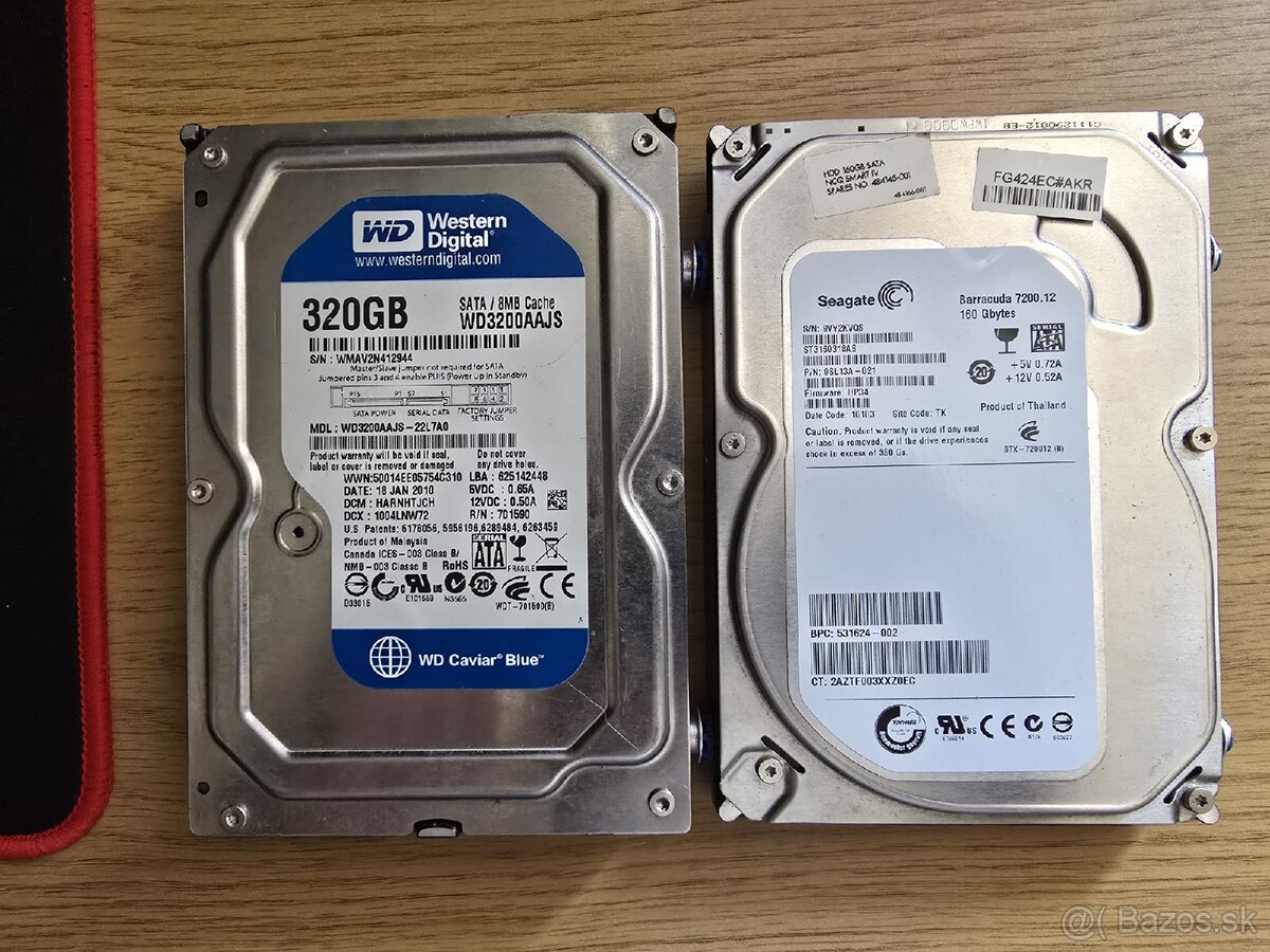 Darujem HDD Western digital + Seagate