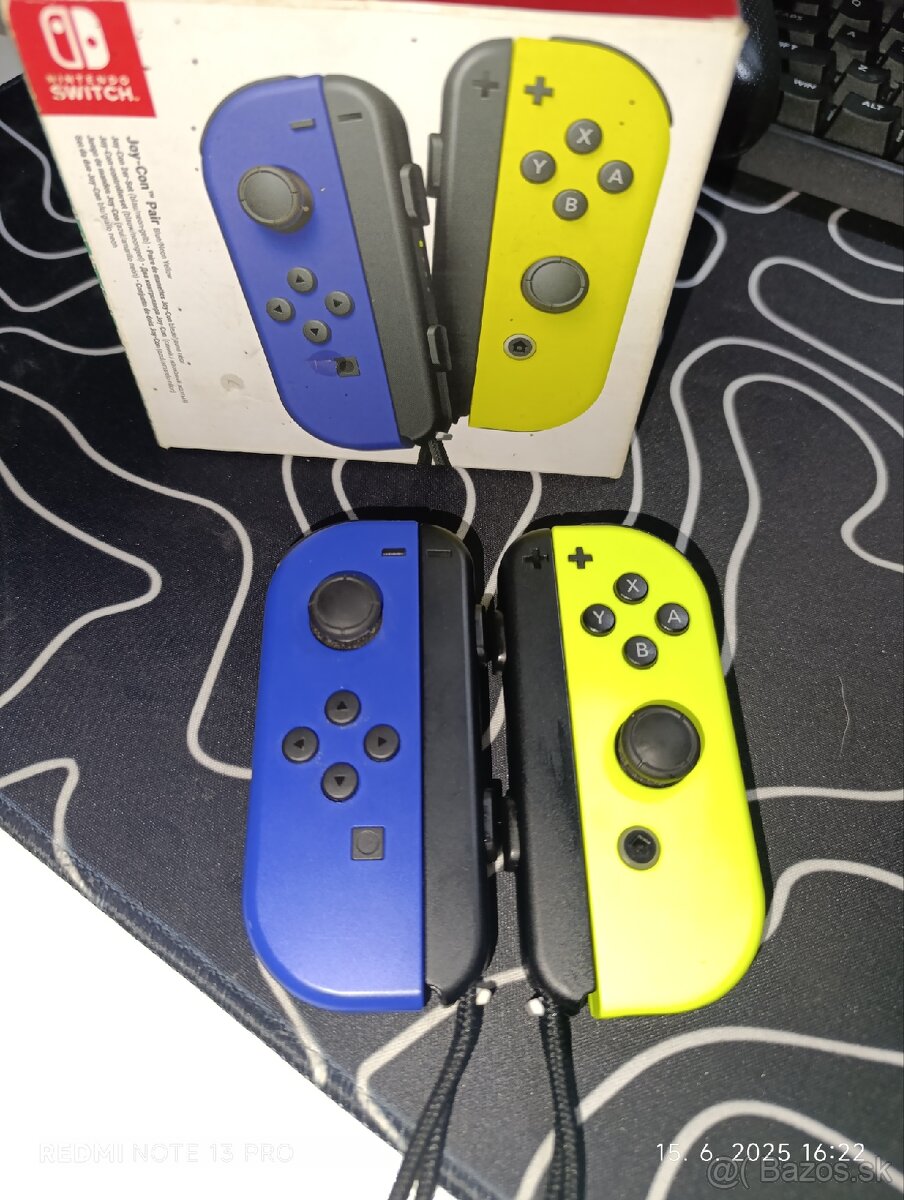 Joy-Cony – modrý + žltý, originál Nintendo Switch