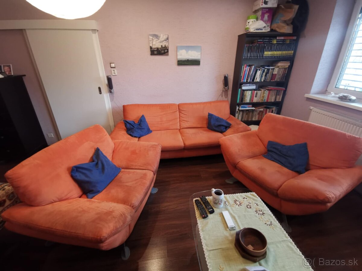 Oranzova Sedacia súprava (Sedačka + 2 fotele) Milenium