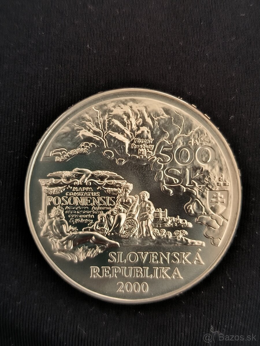 Strieborná minca 500 SK Samuel Mikovíni r. 2000
