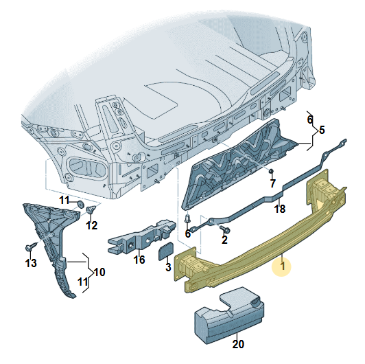 Audi Q5 výstuha nárazníka 80A807309C