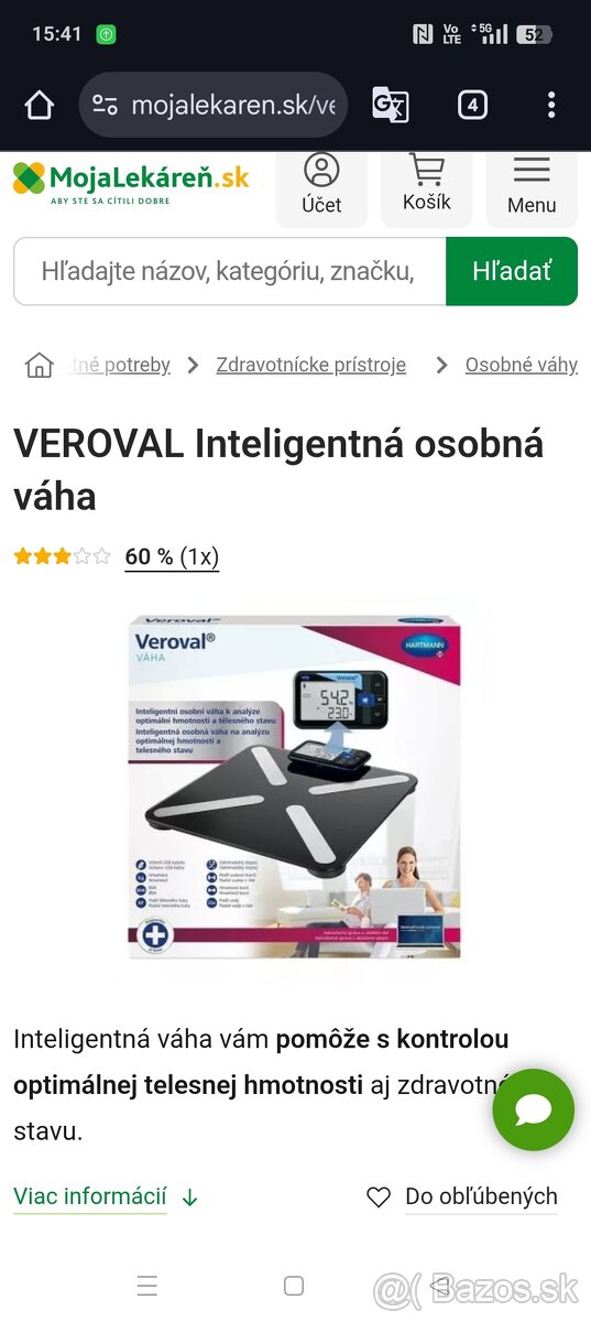VEROVAL inteligentná osobná váha
