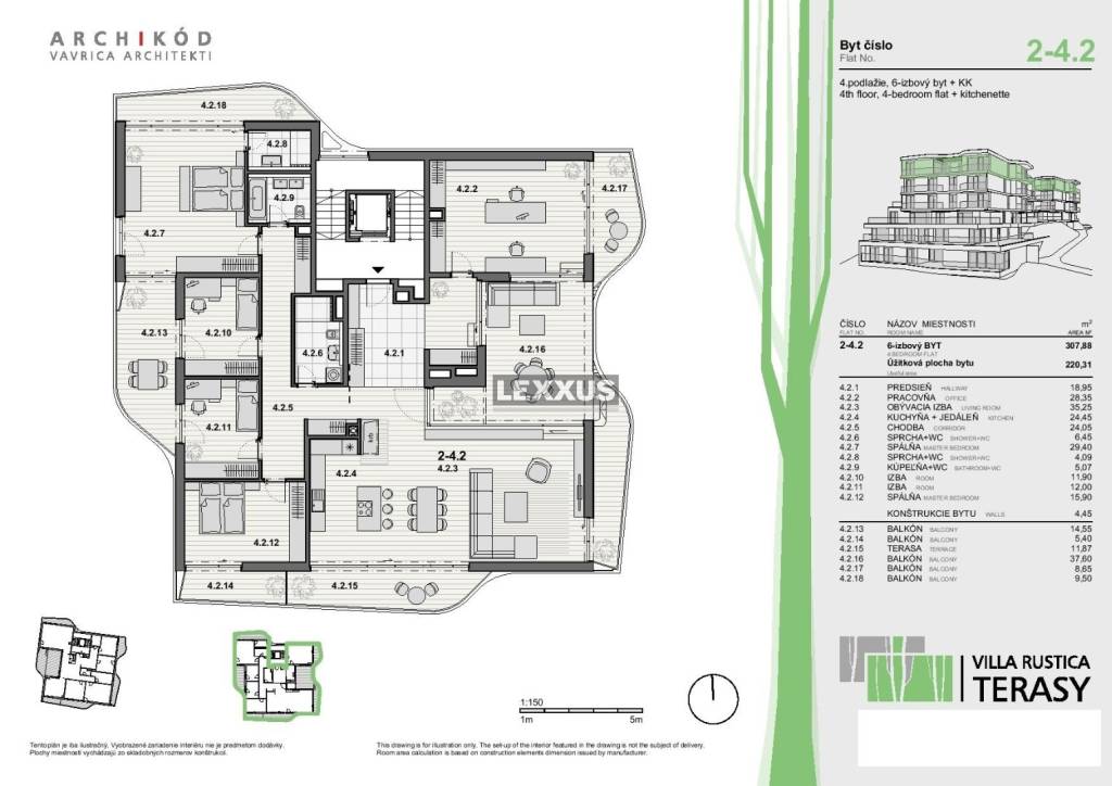I 6-izbový penthouse v projekte VILLA RUSTICA-TERASY 2