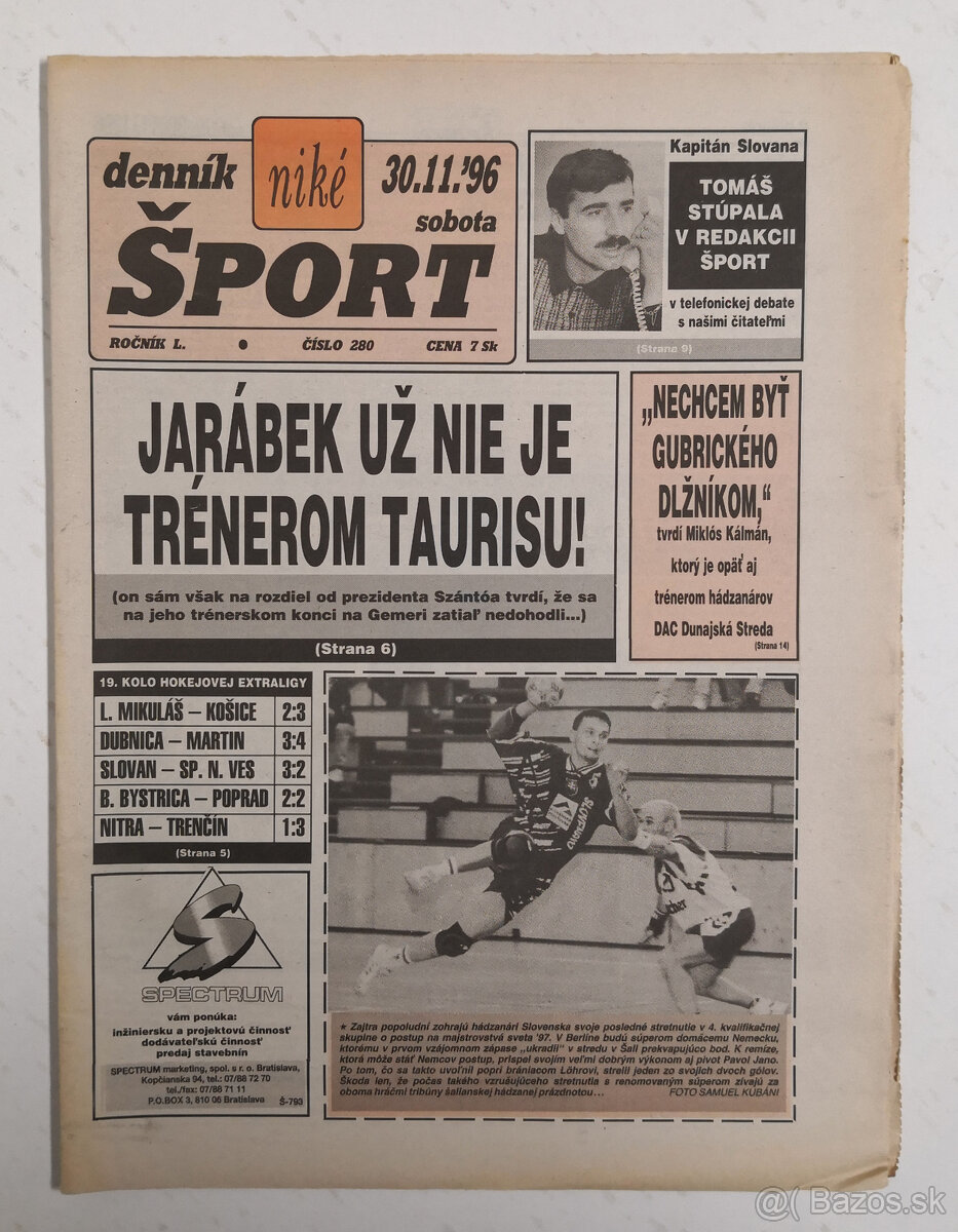 Staré noviny Denník Šport 3