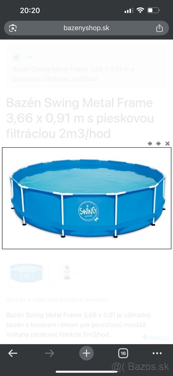 Swing Pools 3.66x91+krycia plachta+ bublinkova fólia NOVY