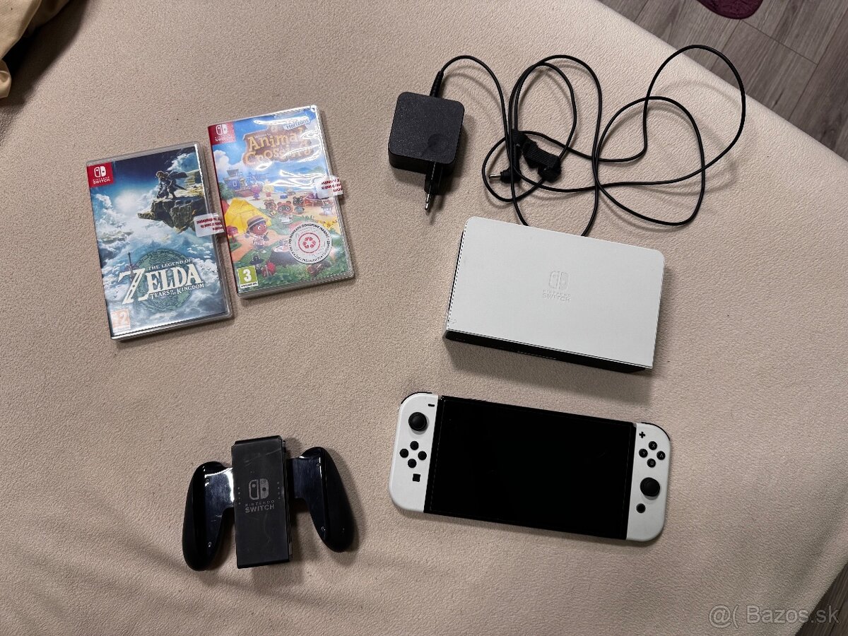 Nintendo Switch OLED White + 256 GB karta + 2 hry