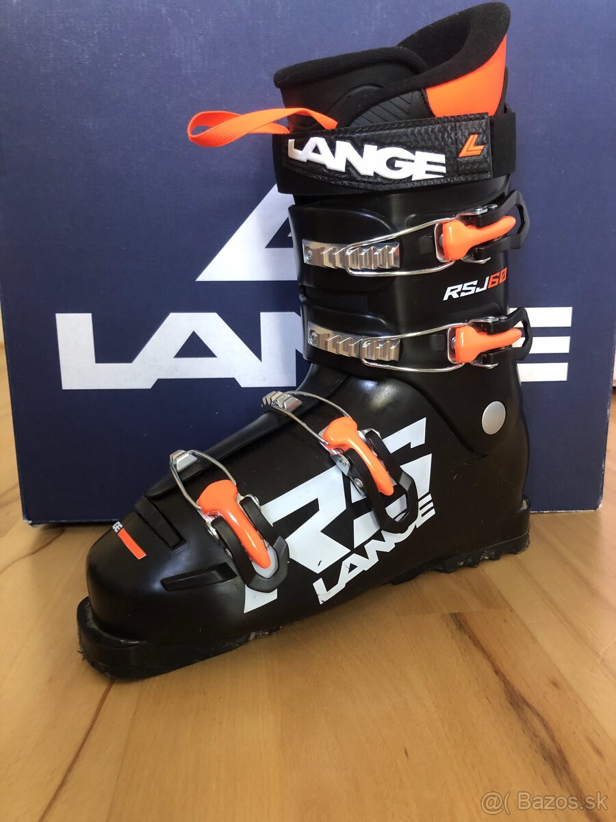 Detské lyžiarky Lange RSJ 60 BLACK/ORANGE FLUO veľkosť 41