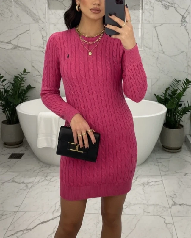 Ralph Lauren ružové pletené šaty S/M