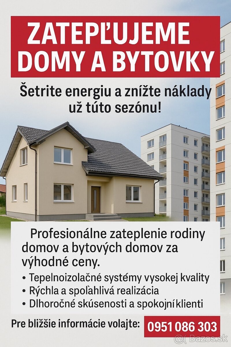 Zateplenie a rekonštrukcie domov a bytoviek – TV, MI. KE
