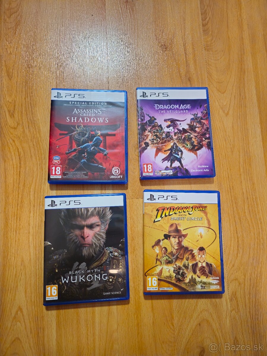 PS5 hry Dragon Age, Assassins Creed, Indiana Jones, Wukong