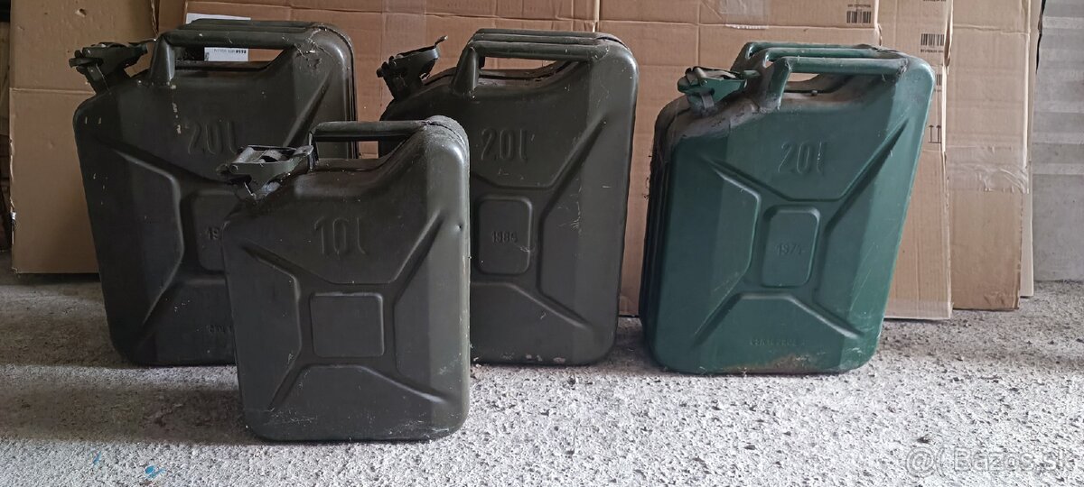 Plechové kanistre 10L a 20L