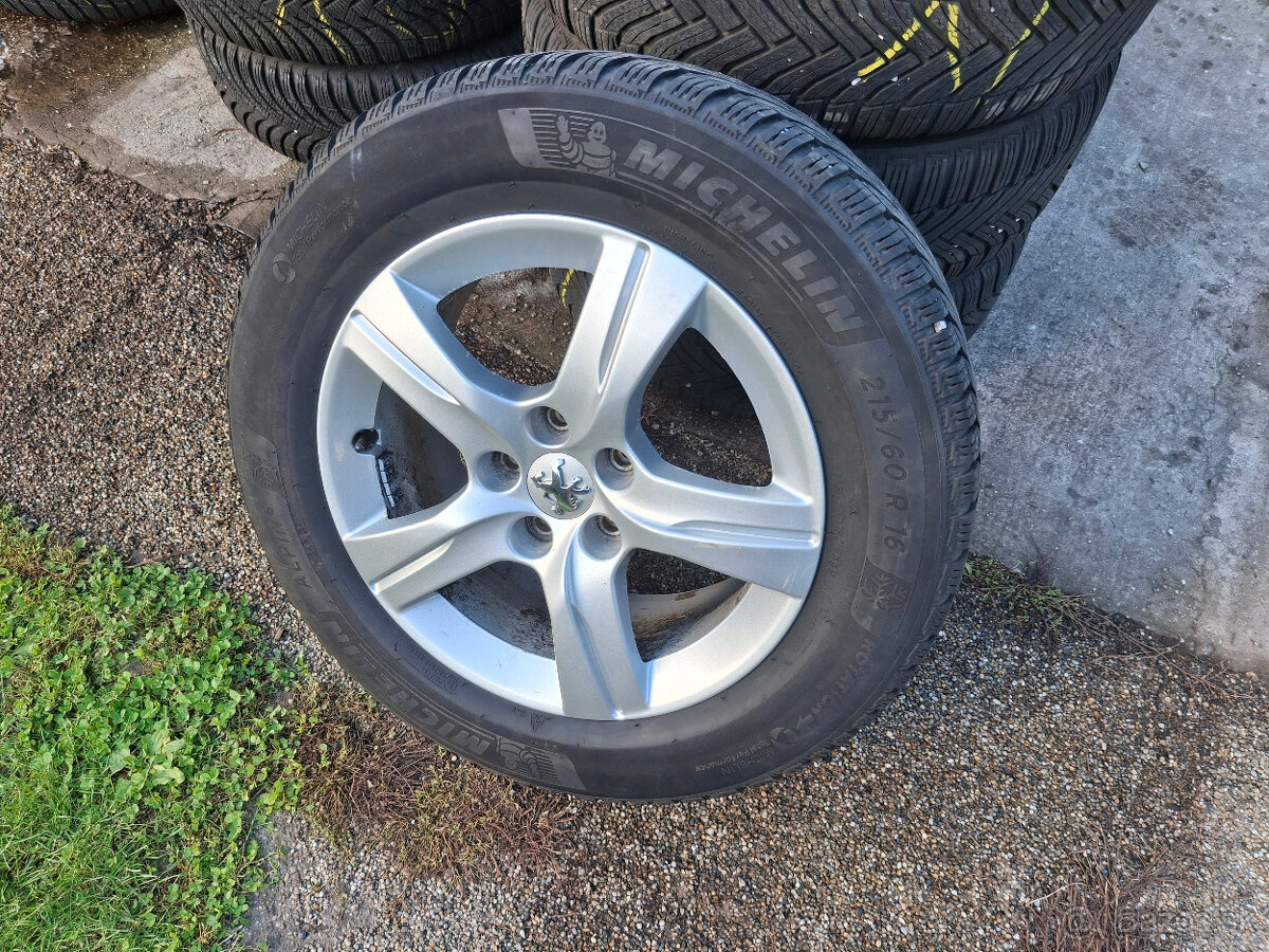 hliníkové disky 16" 5x108 peugeot + 216/60 r16 zimné