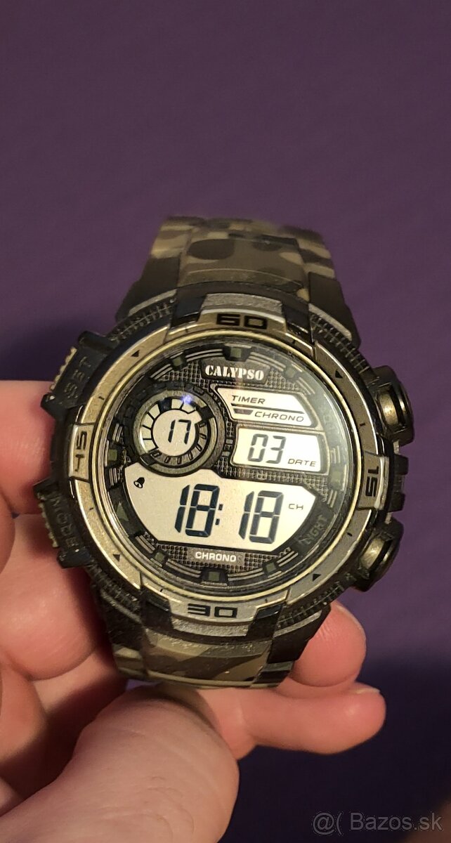 Predám maskáčové hodinky Calypso od Timex