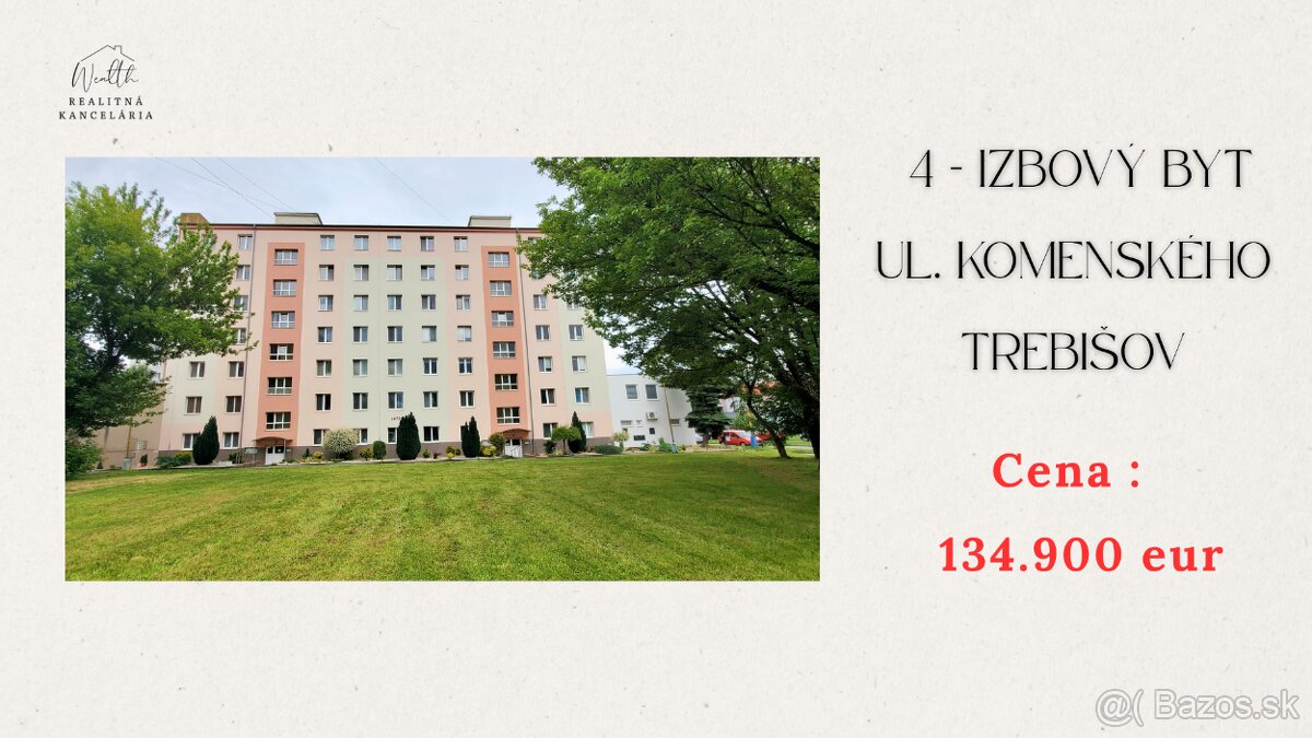 4- izbový byt v centre Trebišova