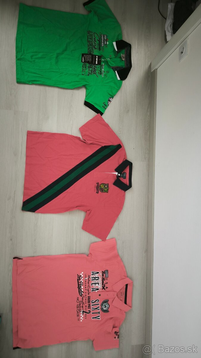 Takmer nové zn. bavlnené tričká-polokošele, veľkosti XL,bez