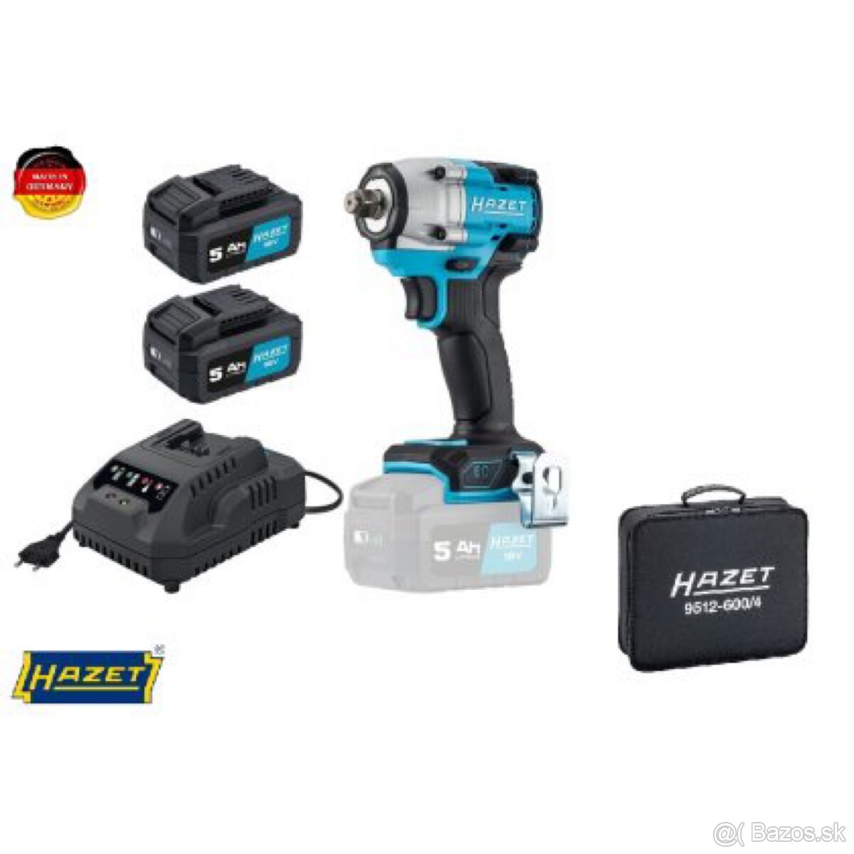 Akumulátorový rázový uťahovák 600 Nm 1/2" 18V Li-Ion HAZET