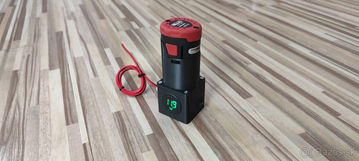 Adaptér batérie parkside 12V Team + vypínač+ voltmeter