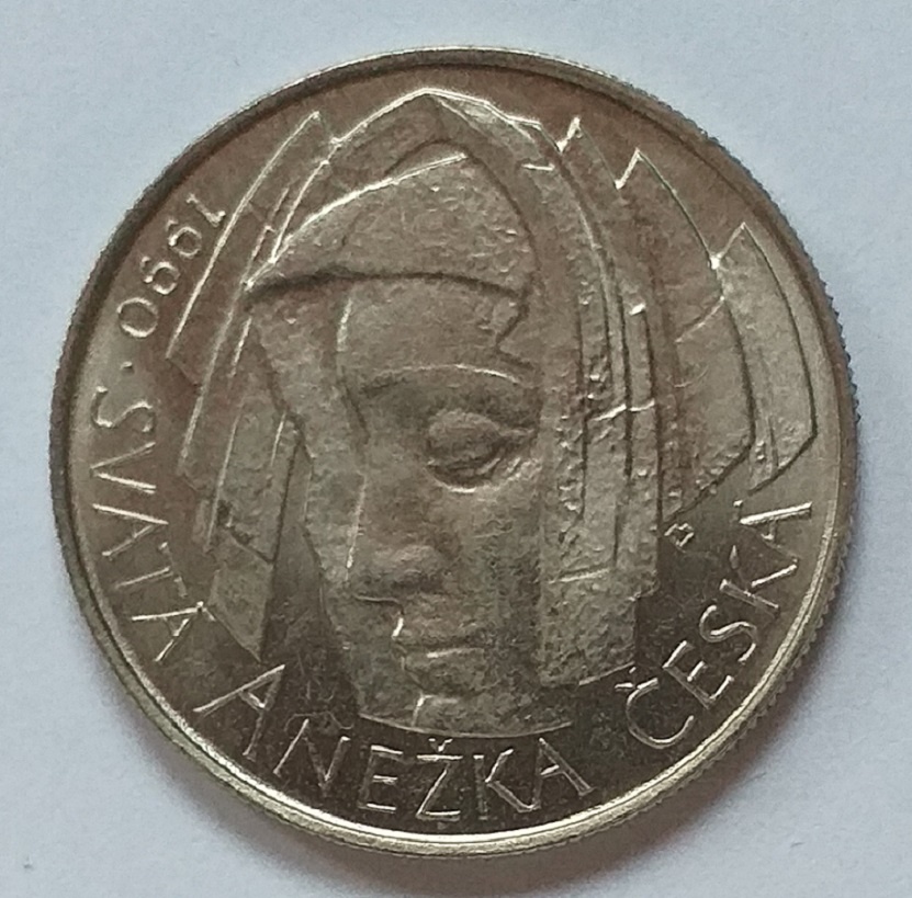 50 Kčs 1990 - Anežka Česká - varianta bez LK