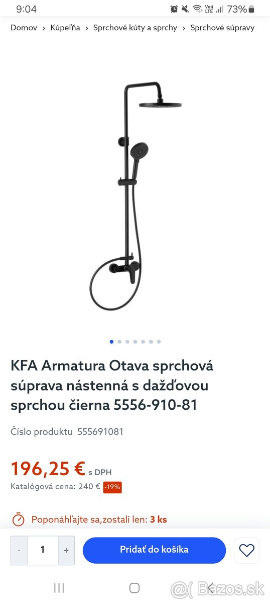 Sprchový set čierny