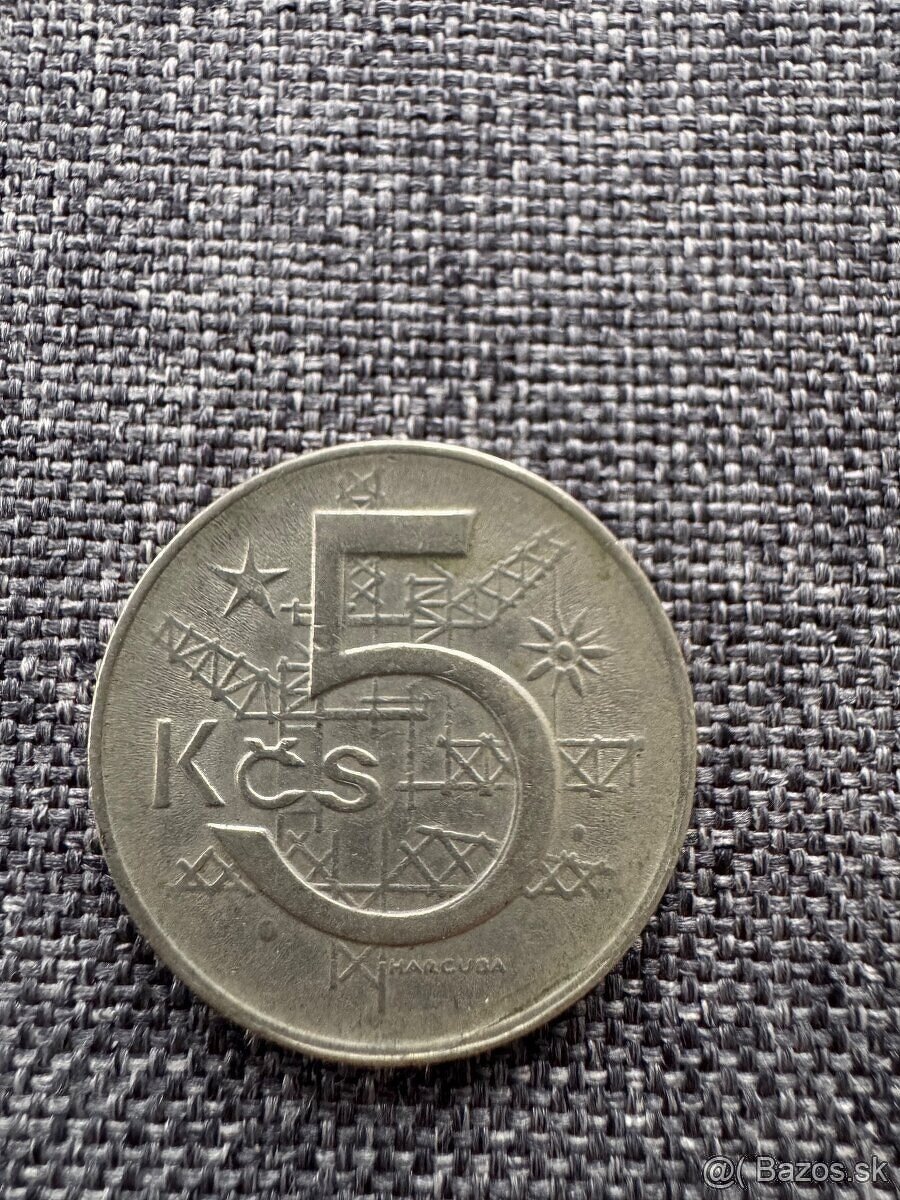 5 korún Československo 1974, variant B