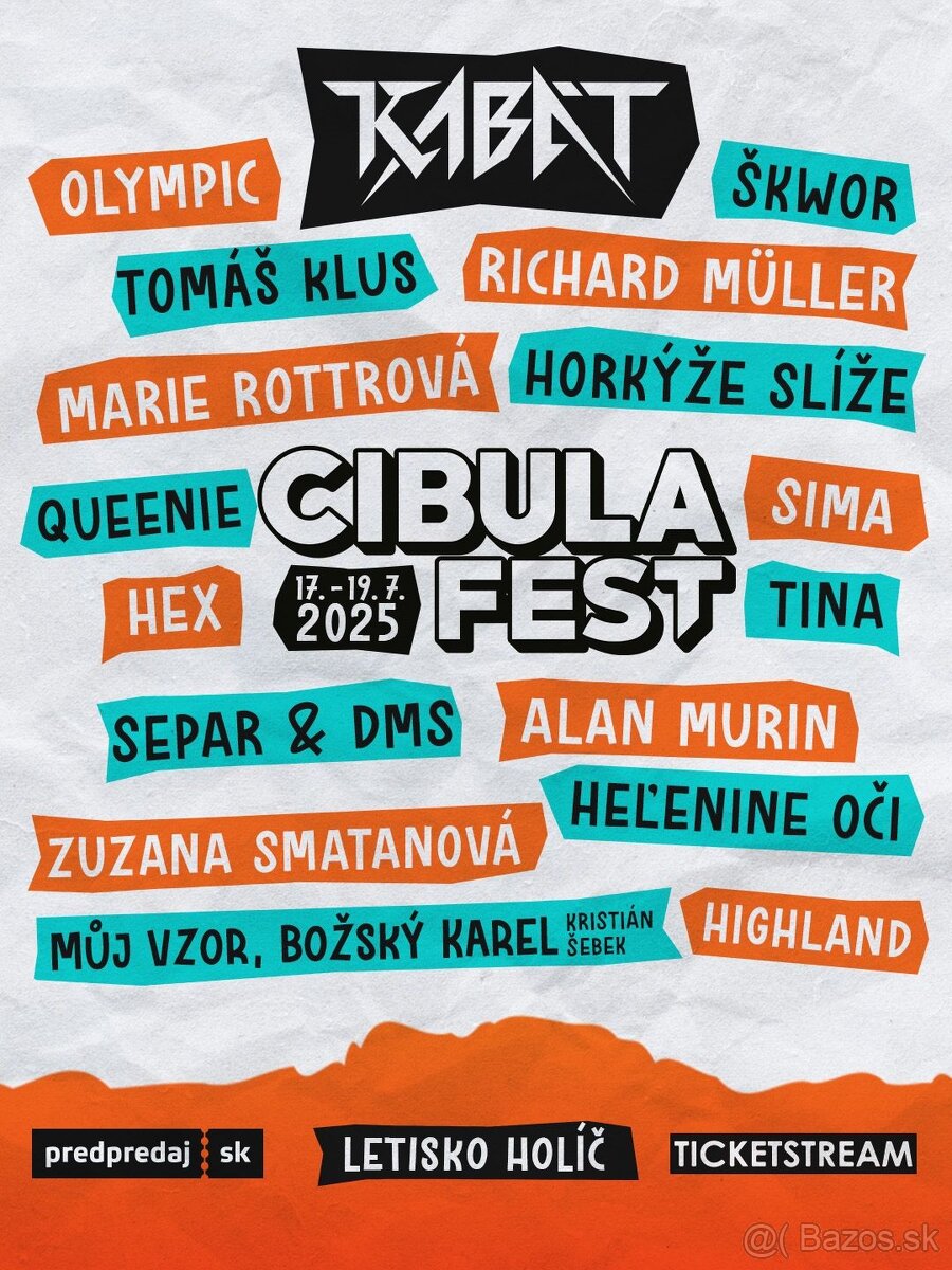 Vstupenky - permanentky 2 ks na 3 dni CIBULA FEST 2025
